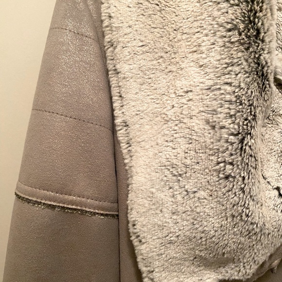 bebe. Silver cracked faux suede jacket. - Picture 2 of 5